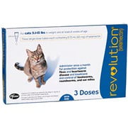 One year supply of flea, tick and heartworm medication for 1 cat. 
